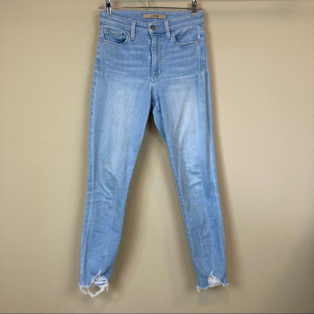 Joe's Jeans Women's Charlie High Rise Skinny Ankle Jeans Raw Hem Size 24